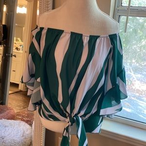Bell sleeve off the shoulder blouse